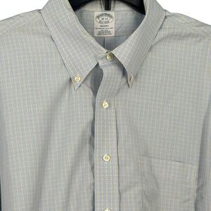 2/$25 Brooks Brothers Blue and Yellow Checkered Shirt